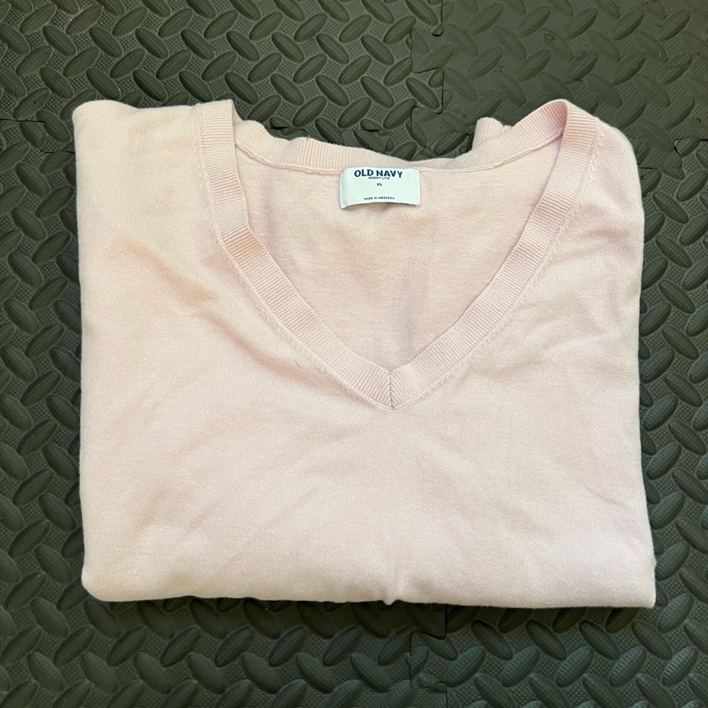 Old Navy Light Pink V-Neck Sweater
